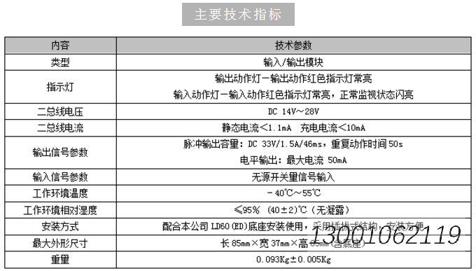 LD6800ET-1输入/输出模块技术参数